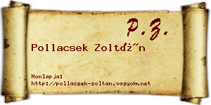 Pollacsek Zoltán névjegykártya